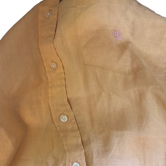 Lauren Ralph Lauren‎ Linen Sleeveless Button Down Top Shirt 1X - Picture 7 of 7
